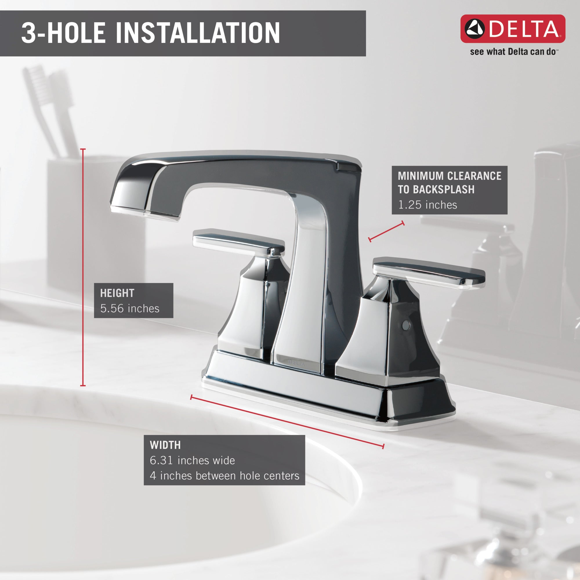 Delta Ashlyn 2 Handle Bathroom Faucet Certified Refurbished