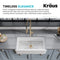 Kraus Farmhouse Flat Apron Front Kitchen Sink Gloss White Certified Refurbished