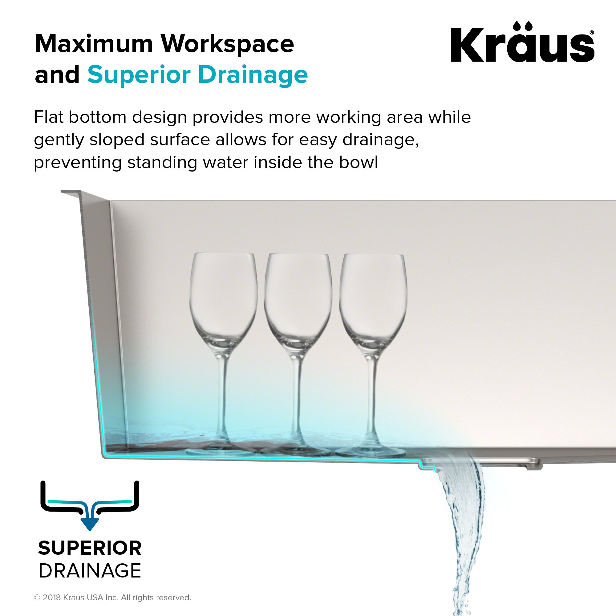 Kraus Pax Zero-Radius 22 ½ in. 16 Gauge Undermount Single Bowl Kitchen Sink