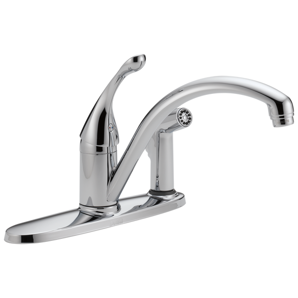 Delta Collins Single Handle 3-Hole Kitchen Faucet with Spray Certified Refurbished
