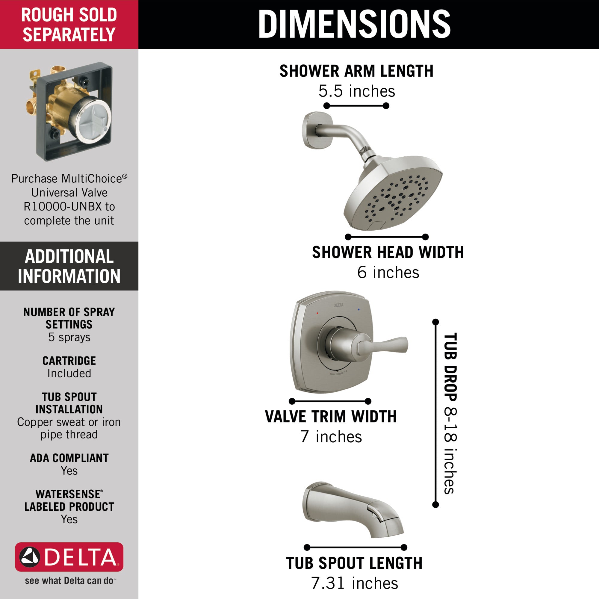 Delta Stryke 14 Series Tub and Shower