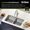 Kraus Dex 33 in. Undermount 16 Gauge Stainless Double Bowl Kitchen Sink