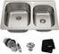 KRAUS 33 Inch Topmount 60/40 Double Bowl 18 Gauge Stainless Steel Kitchen Sink with NoiseDefend Soundproofing