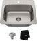 KRAUS 25 Inch Topmount Single Bowl 18 Gauge Stainless Steel Kitchen Sink with NoiseDefend Soundproofing