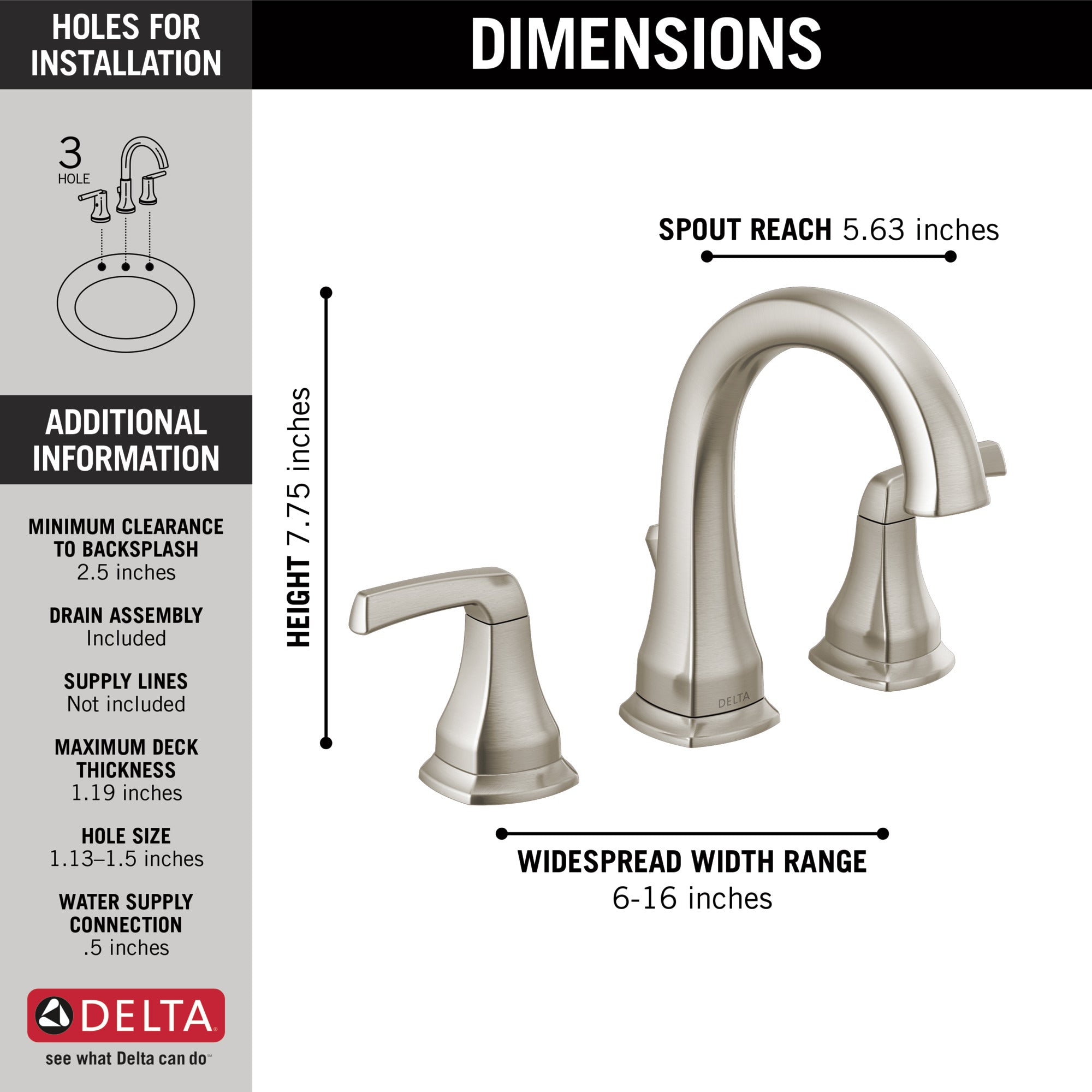Delta Portwood Widespread Bathroom Faucet Certified Refurbished