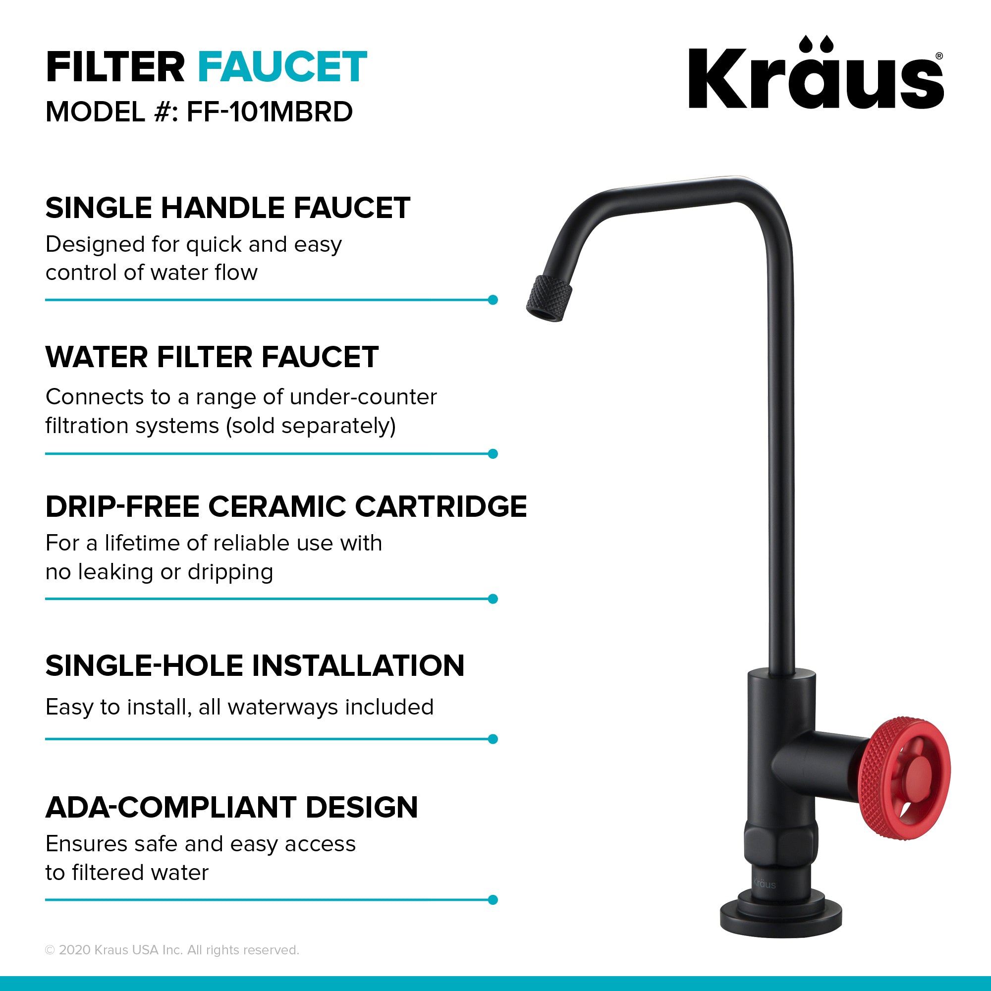 Urbix 100% Lead-Free Kitchen Water Filter Faucet