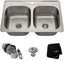 KRAUS 33 Inch Topmount 50/50 Double Bowl 18 Gauge Stainless Steel Kitchen Sink with NoiseDefend Soundproofing