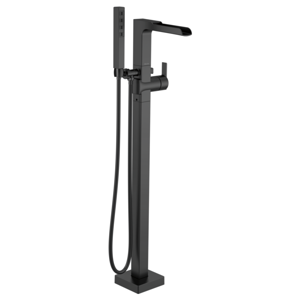 Delta Ara Floor-Mount Channel Spout Tub Filler Trim with Hand Shower