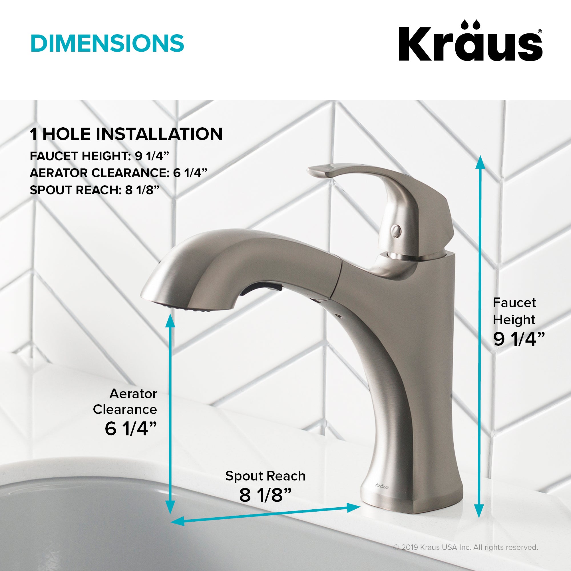 Kraus Oren Spot Free Stainless Steel Finish Dual Function Pull-Out Kitchen Faucet