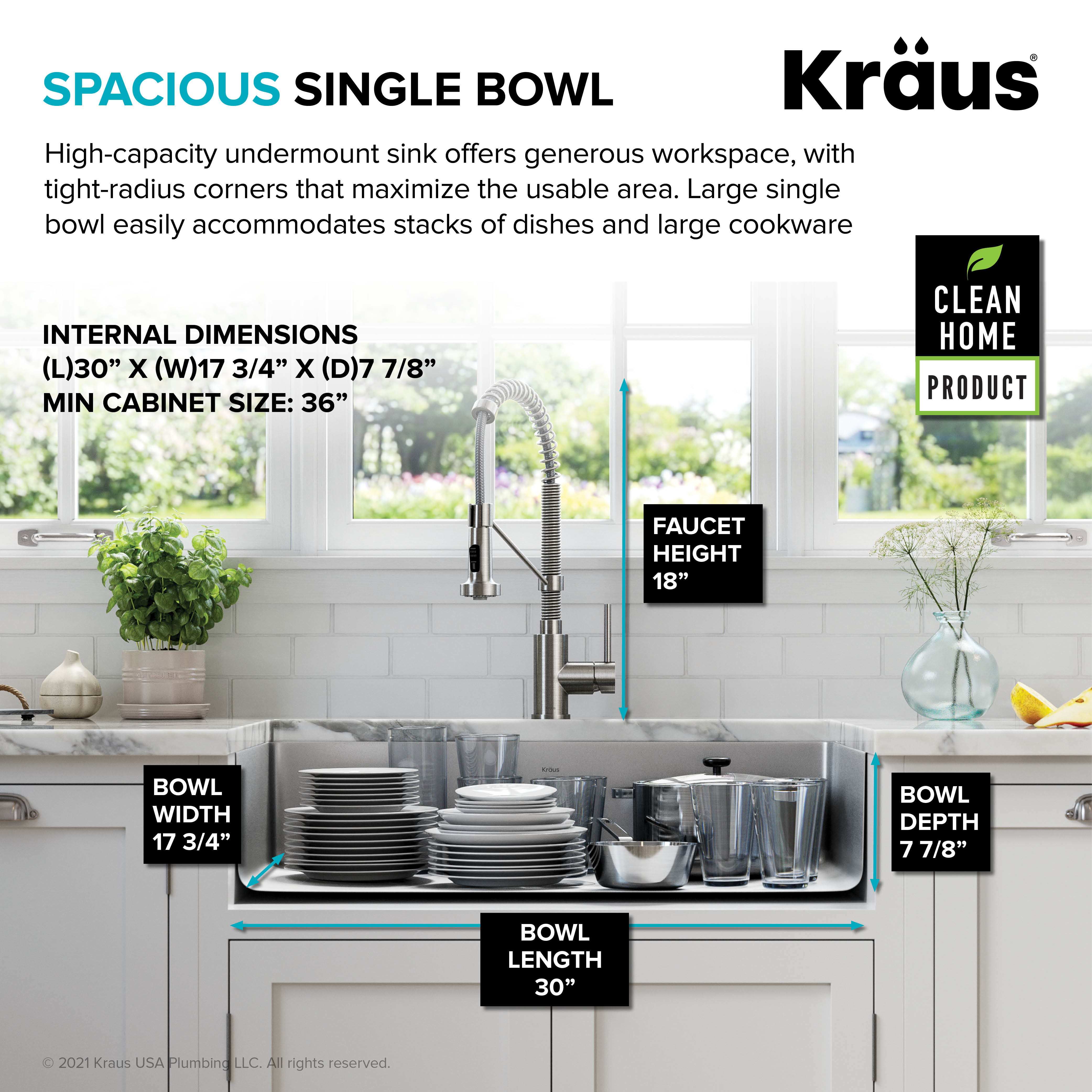 KRAUS Dex 32 in Kitchen Sink with Commercial Kitchen Faucet