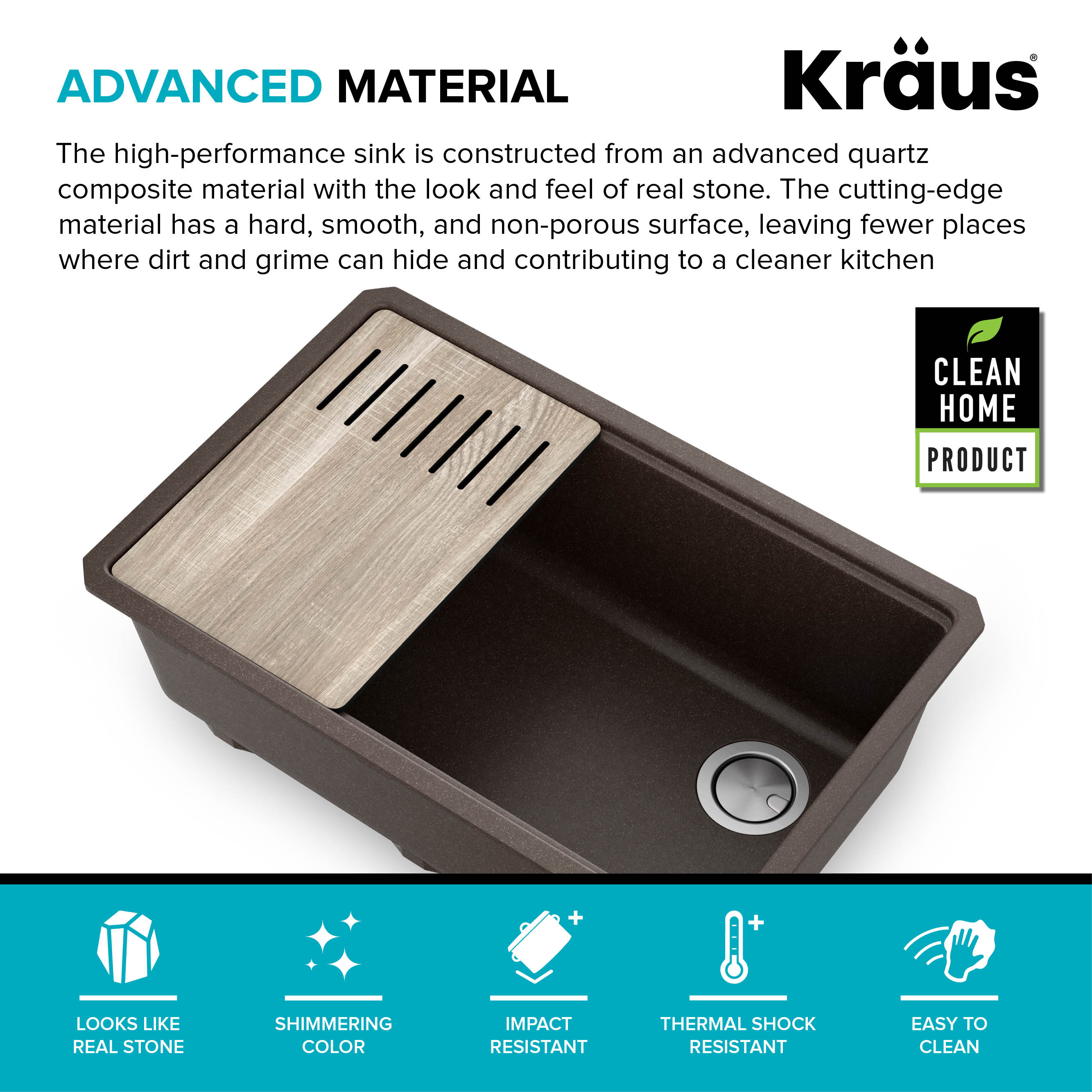 KRAUS Bellucci Workstation 30 in. Undermount Granite Composite Single Bowl Kitchen Sink with Accessories