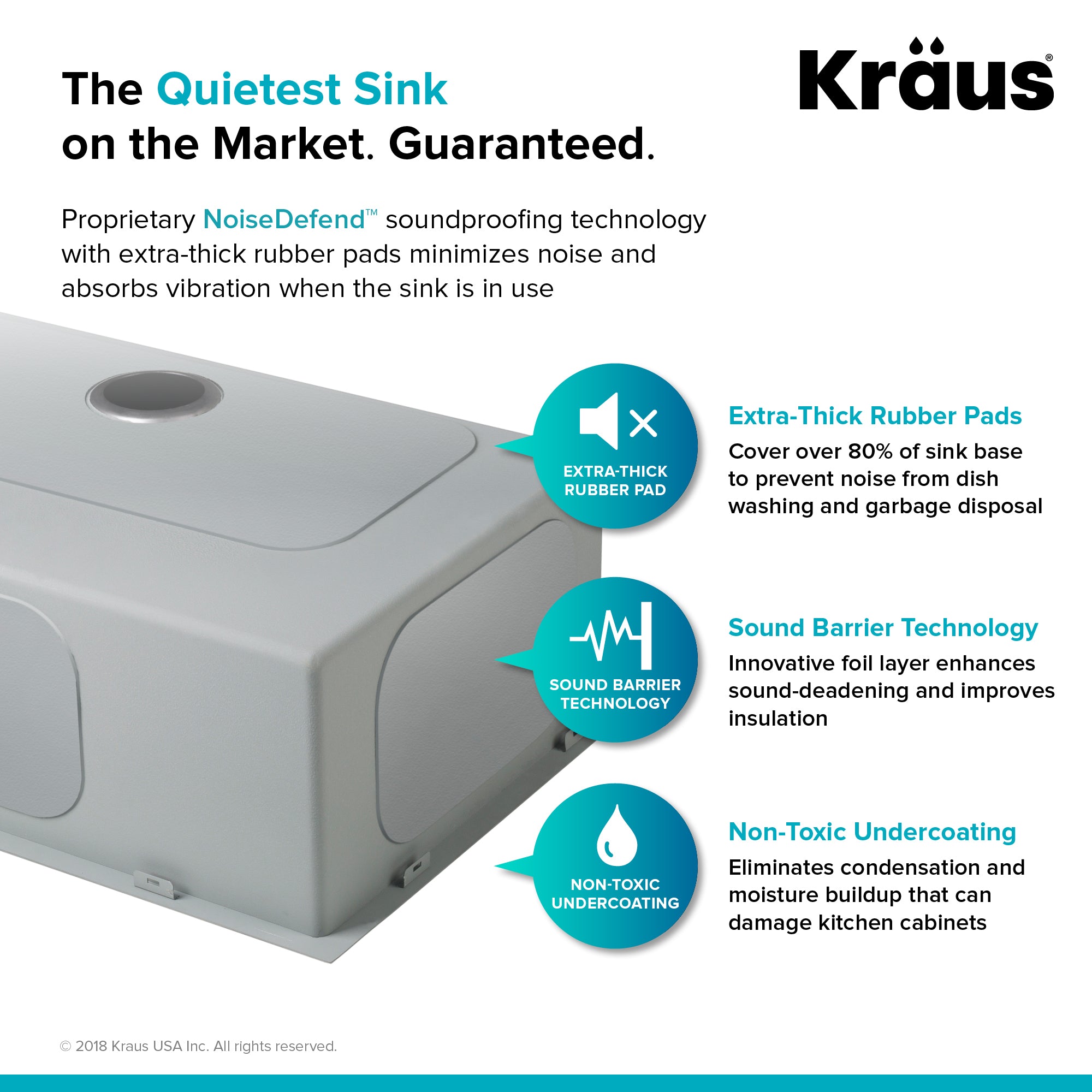 Kraus 18x18 in. Standart PRO Drop-In 16 Gauge Single Bowl Stainless Kitchen Sink