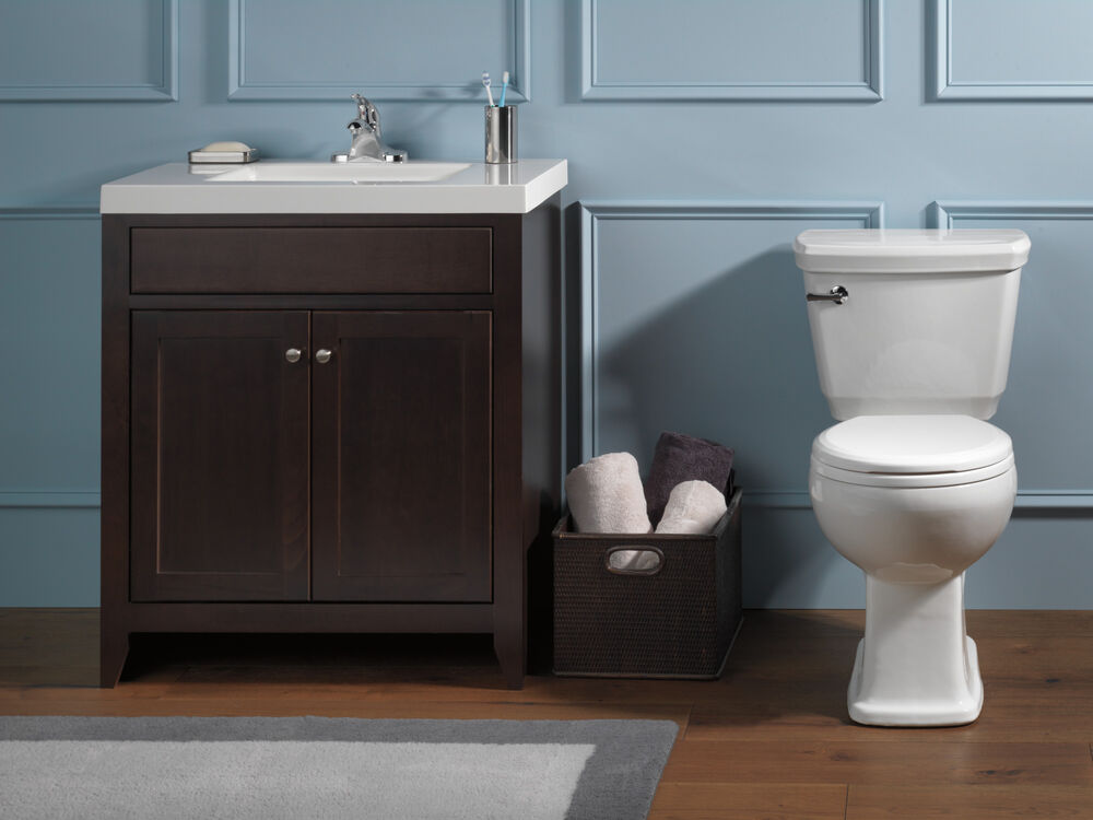 Delta Foundations Centerset Bathroom Sink Faucet Plastic Pop-Up