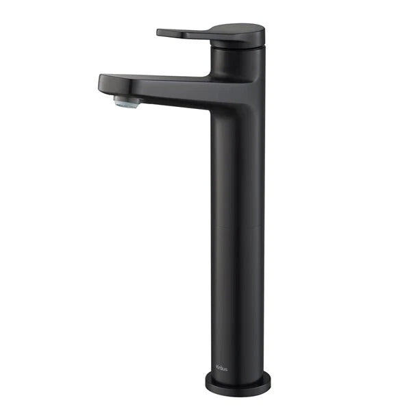 Indy Single Handle Vessel Bathroom Faucet in Matte Black