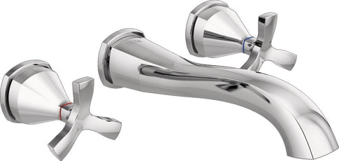 Delta Stryke Two Handle Wall-Mounted Bathroom Sink Faucet