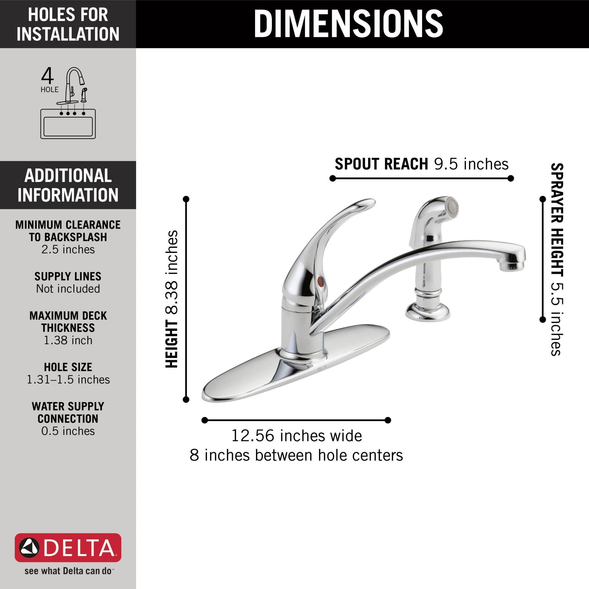 Delta Foundations Single Handle Kitchen Faucet 1.8 GPM Certified Refurbished