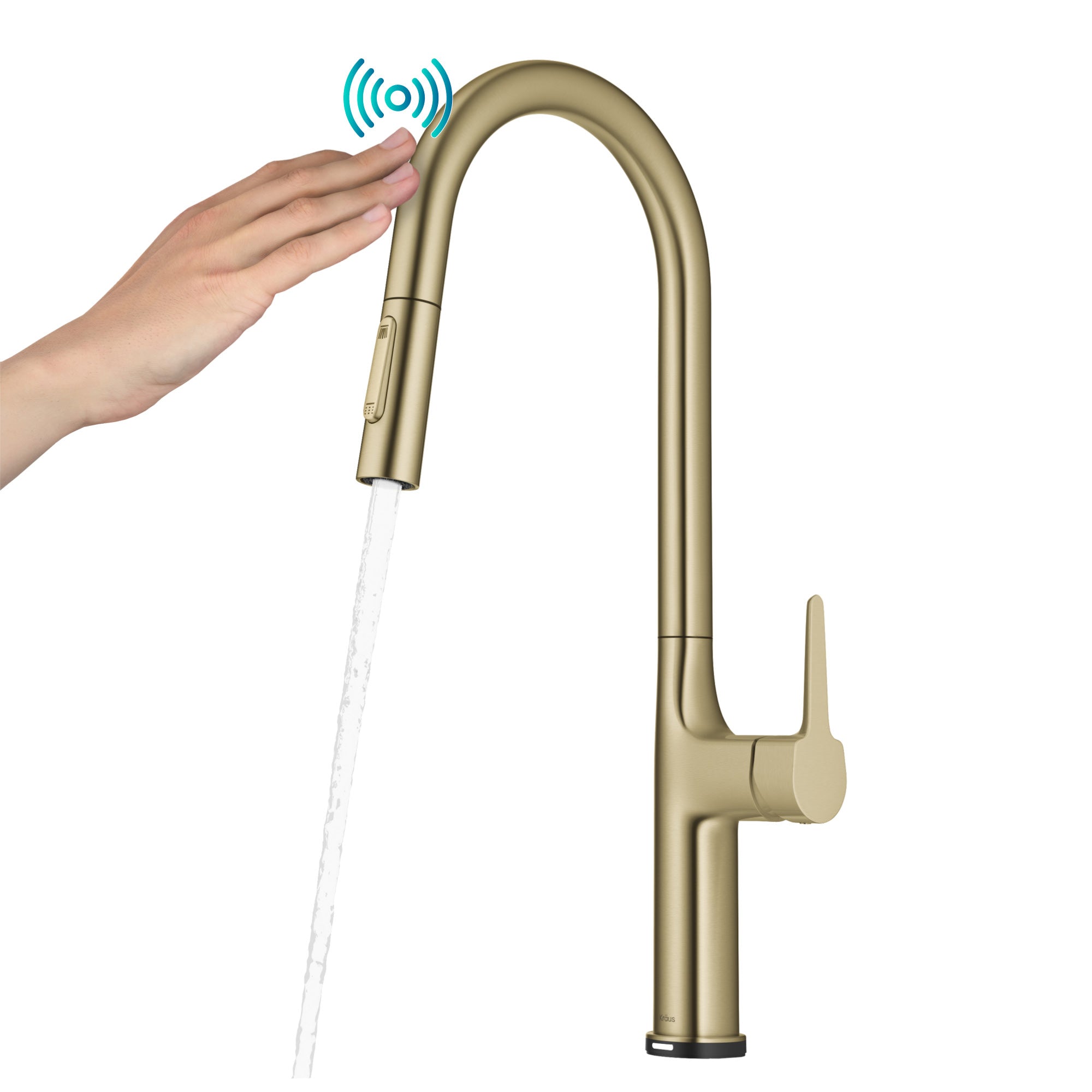 KRAUS Oletto Tall Modern Single Handle Touch Kitchen Sink Faucet with Pull-Down Sprayer