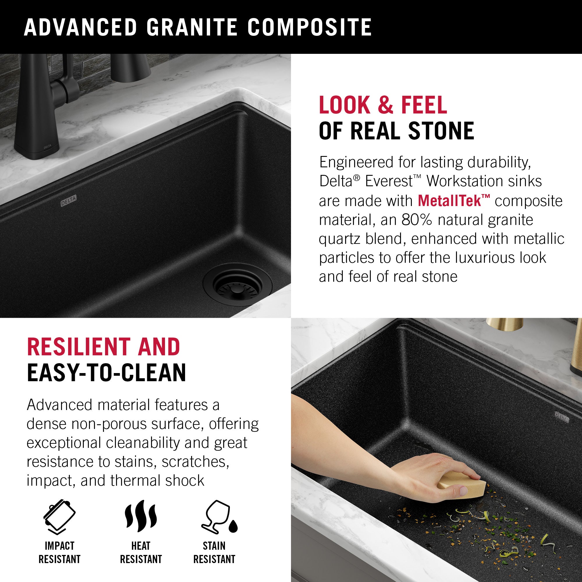 Delta Everest 30 in. Granite Composite Kitchen Sink Undermount Single Bowl