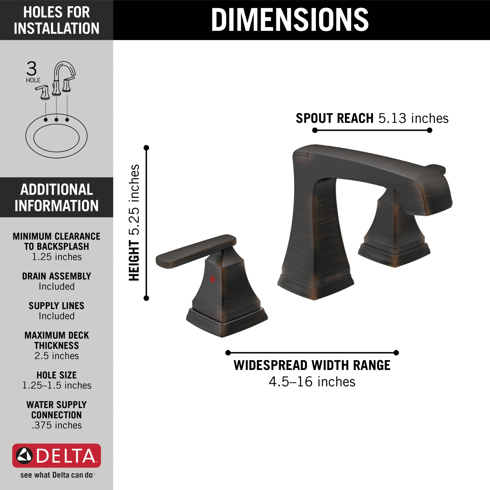 Delta Ashlyn Two Handle Widespread Bathroom Sink Faucet