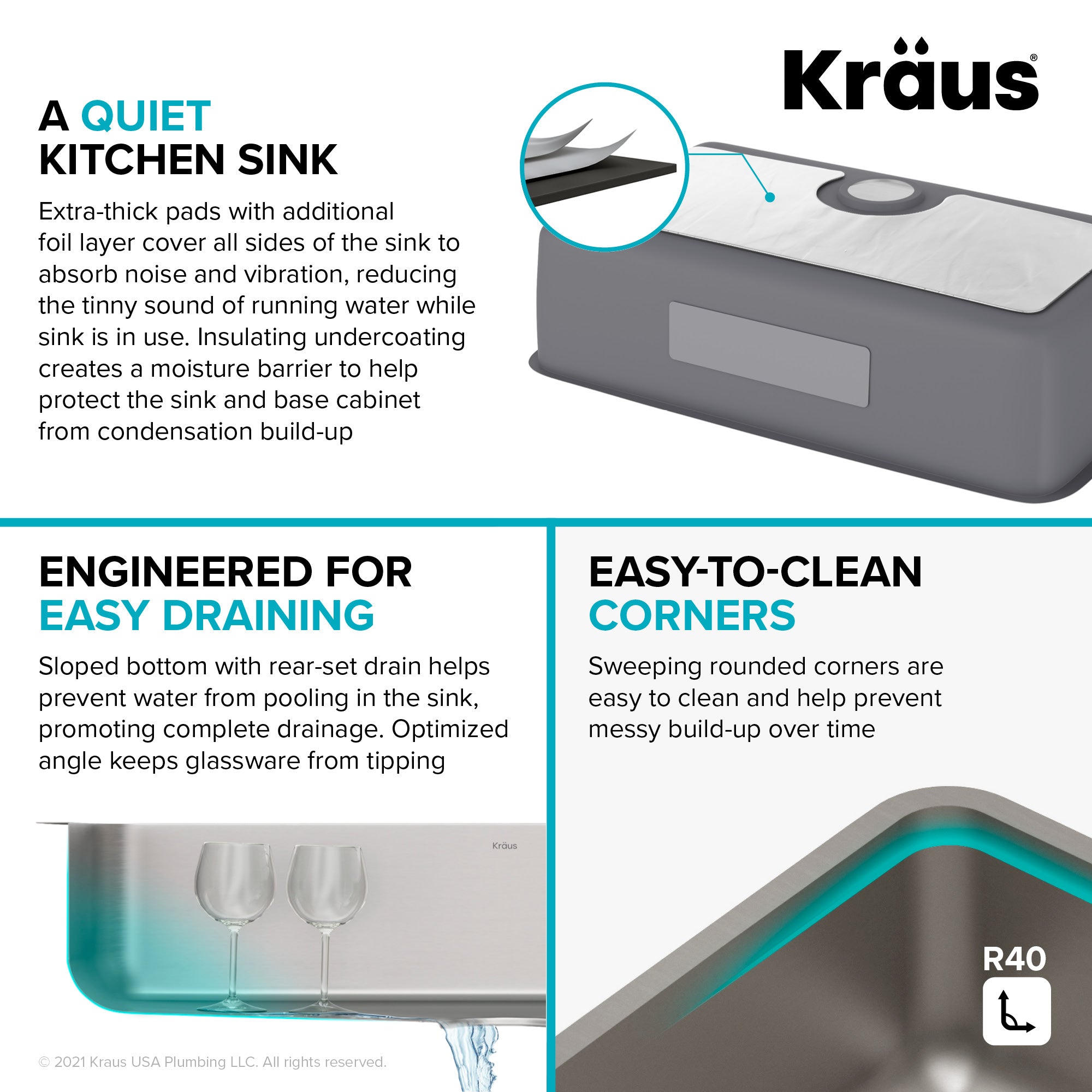 Kraus Dex 33 in. Undermount 16 Gauge Stainless Single Bowl Kitchen Sink