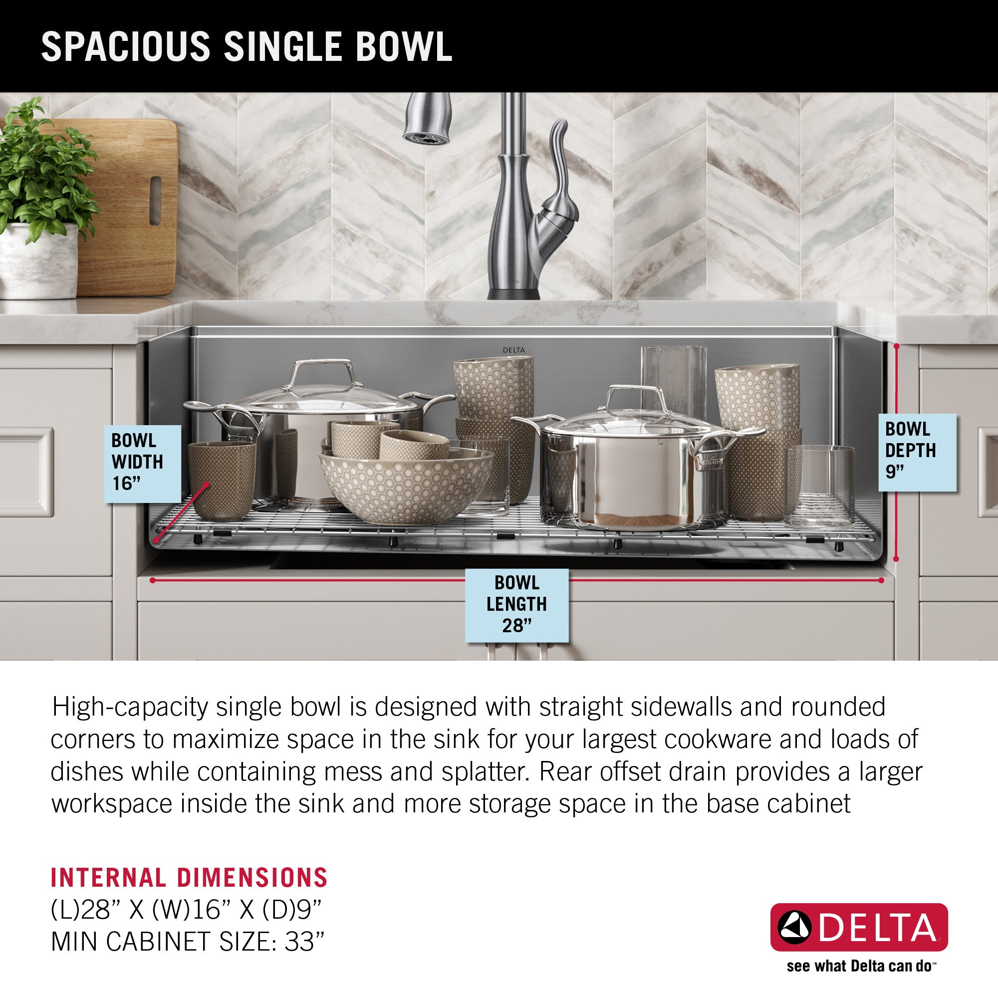 Delta Lorelai 30 in. Kitchen Sink Undermount 16 Gauge Stainless Single Bowl