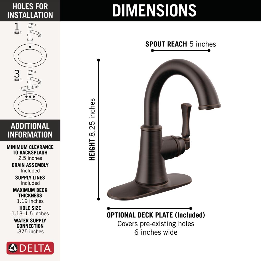 Delta Archdale Single Handle Bathroom Sink Faucet