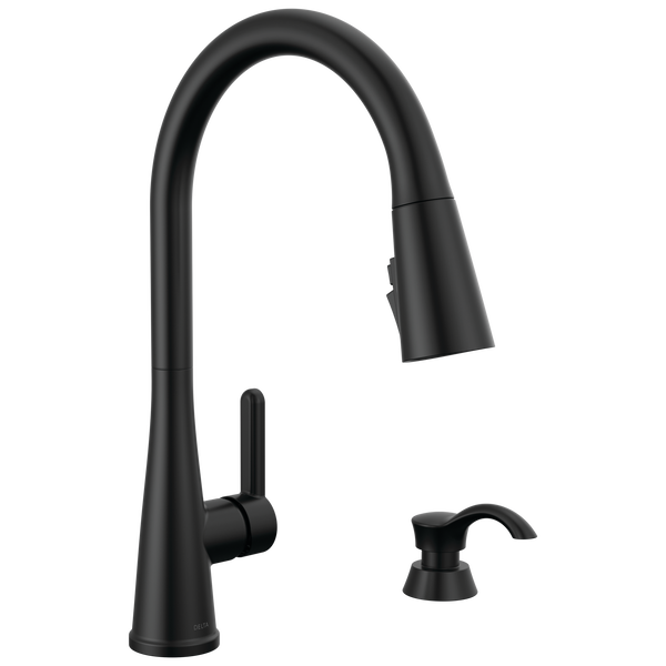 Delta Greydon Pulldown Kitchen Faucet Single Handle with Soap Dispenser Certified Refurbished