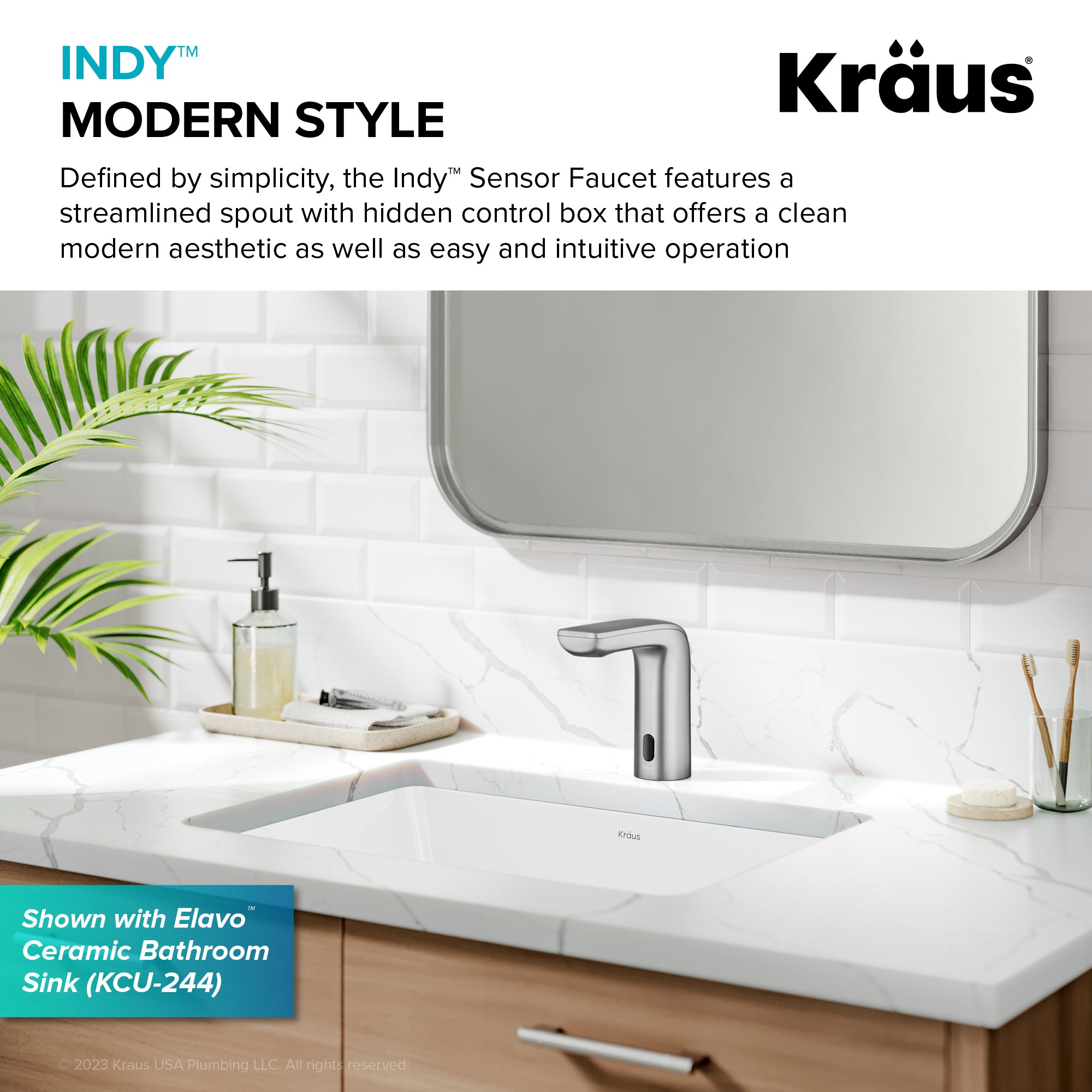 Kraus Indy Touchless Sensor Bathroom Faucet