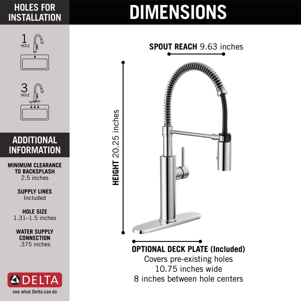 Delta Antoni Single Handle Pull-Down Spring Kitchen Faucet