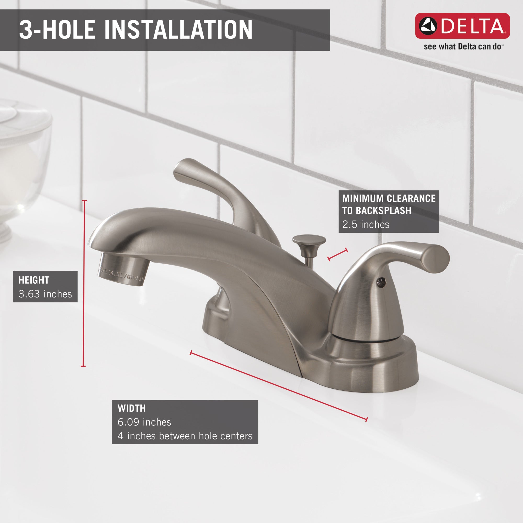 Delta Foundations 2-Handle Centerset Bathroom Faucet