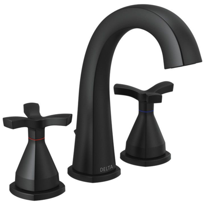 Delta Stryke Two Handle 8 in. Widespread Bathroom Sink Faucet with Metal Pop-Up