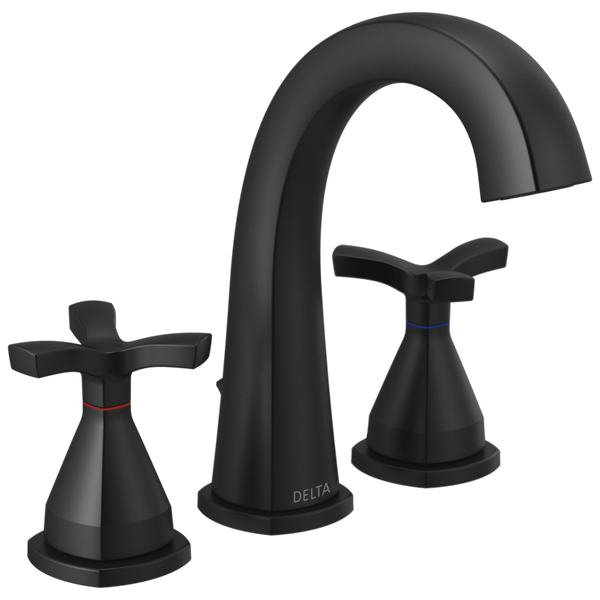 Delta Stryke Two Handle 8 in. Widespread Bathroom Sink Faucet with Metal Pop-Up