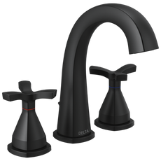 Delta Stryke Two Handle 8 in. Widespread Bathroom Sink Faucet with Metal Pop-Up