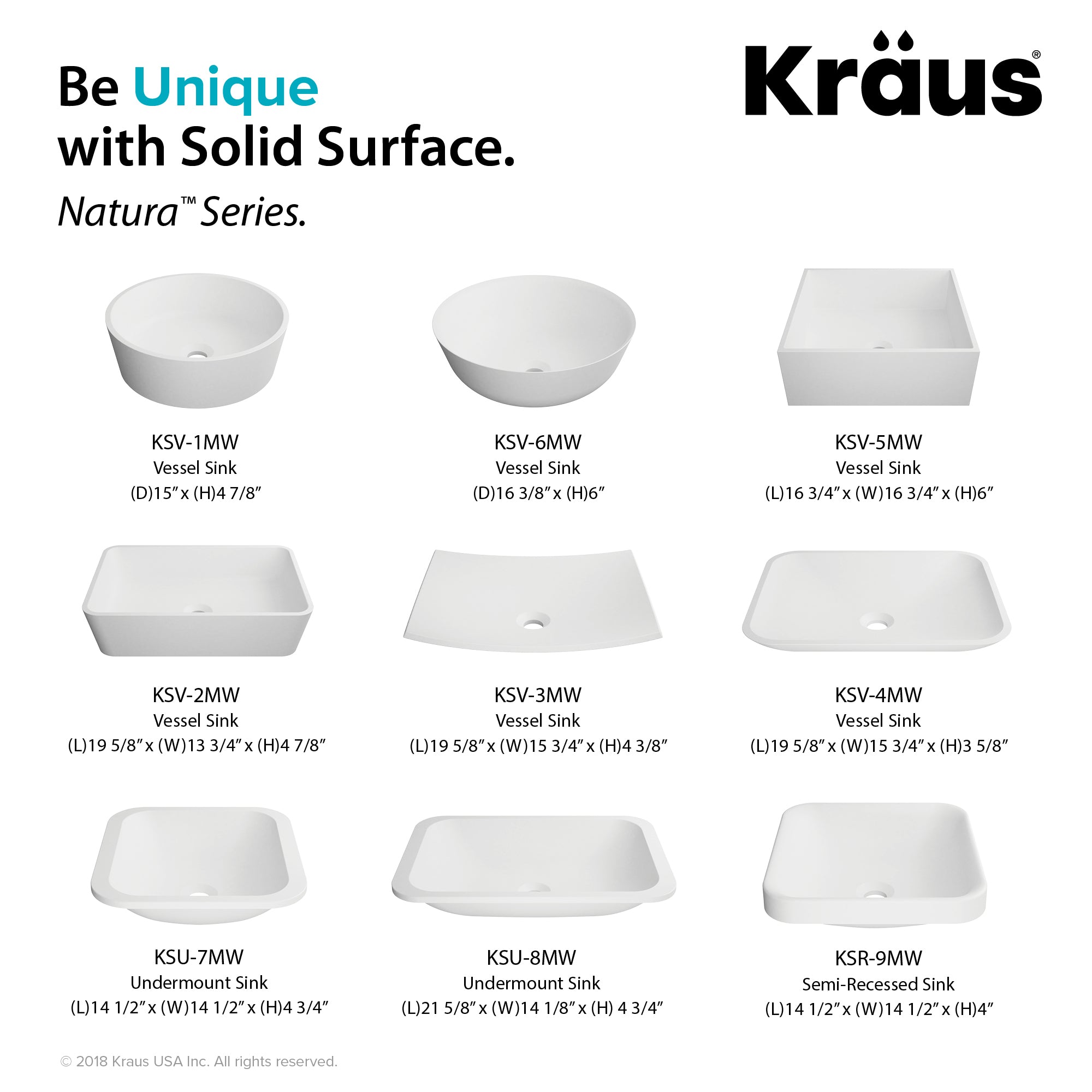 KRAUS Natura Square Undermount Composite Bathroom Sink