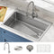 Kraus Loften Drop-In 33 in. Single Bowl Kitchen Sink with Faucet