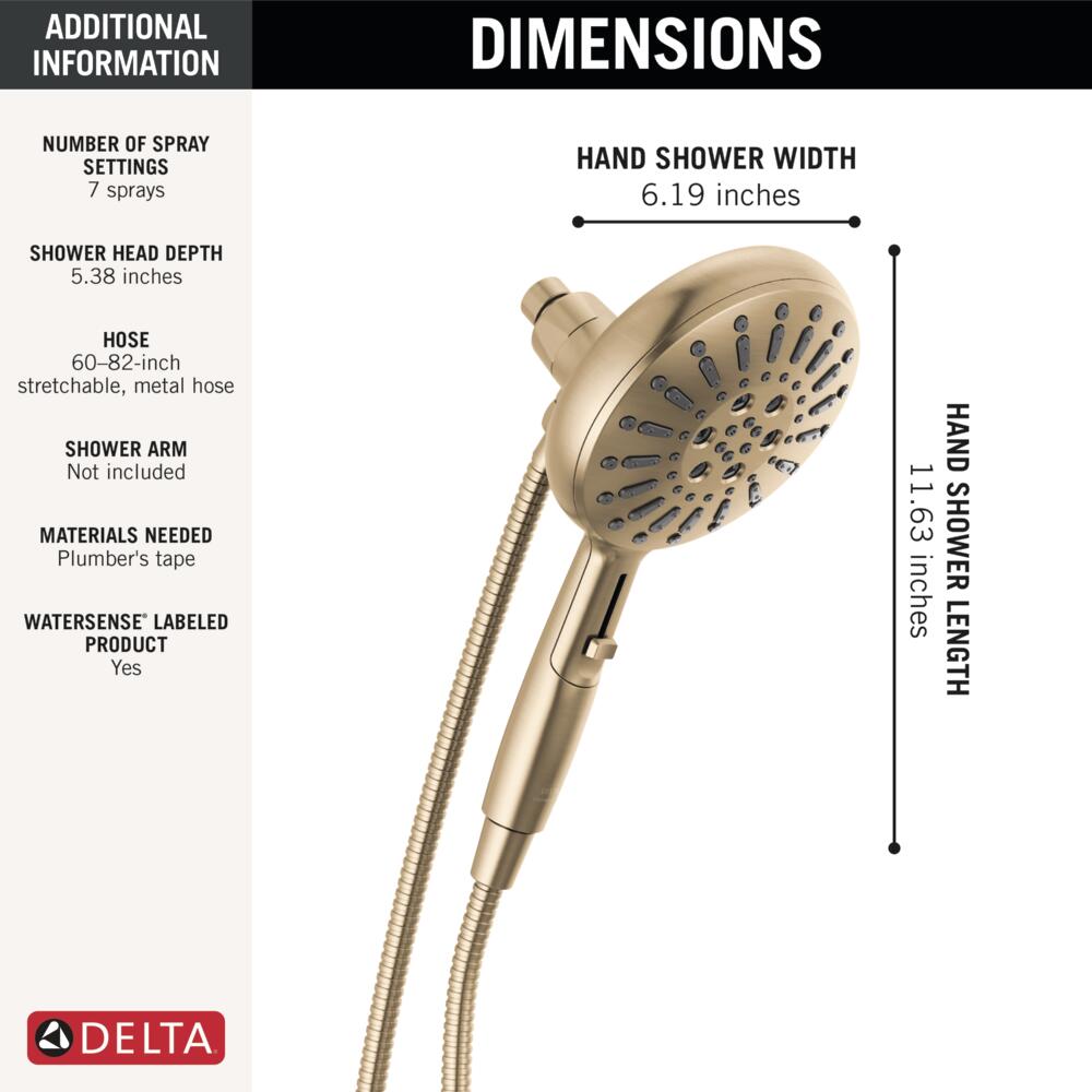 Delta Universal 7-Setting SureDock Magnetic Hand Shower 1.75 GPM