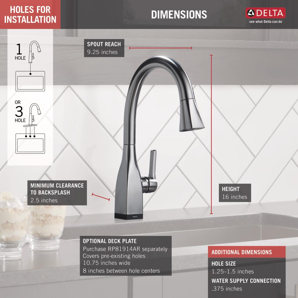 Delta Mateo Single Handle Pull-Down Kitchen Faucet with Touch2O