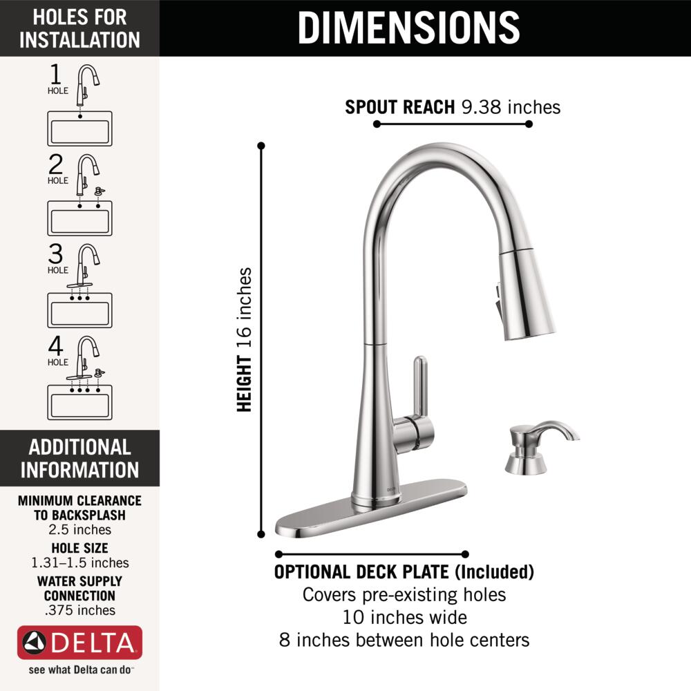 Delta Greydon Pull-Down Kitchen Faucet Single Handle