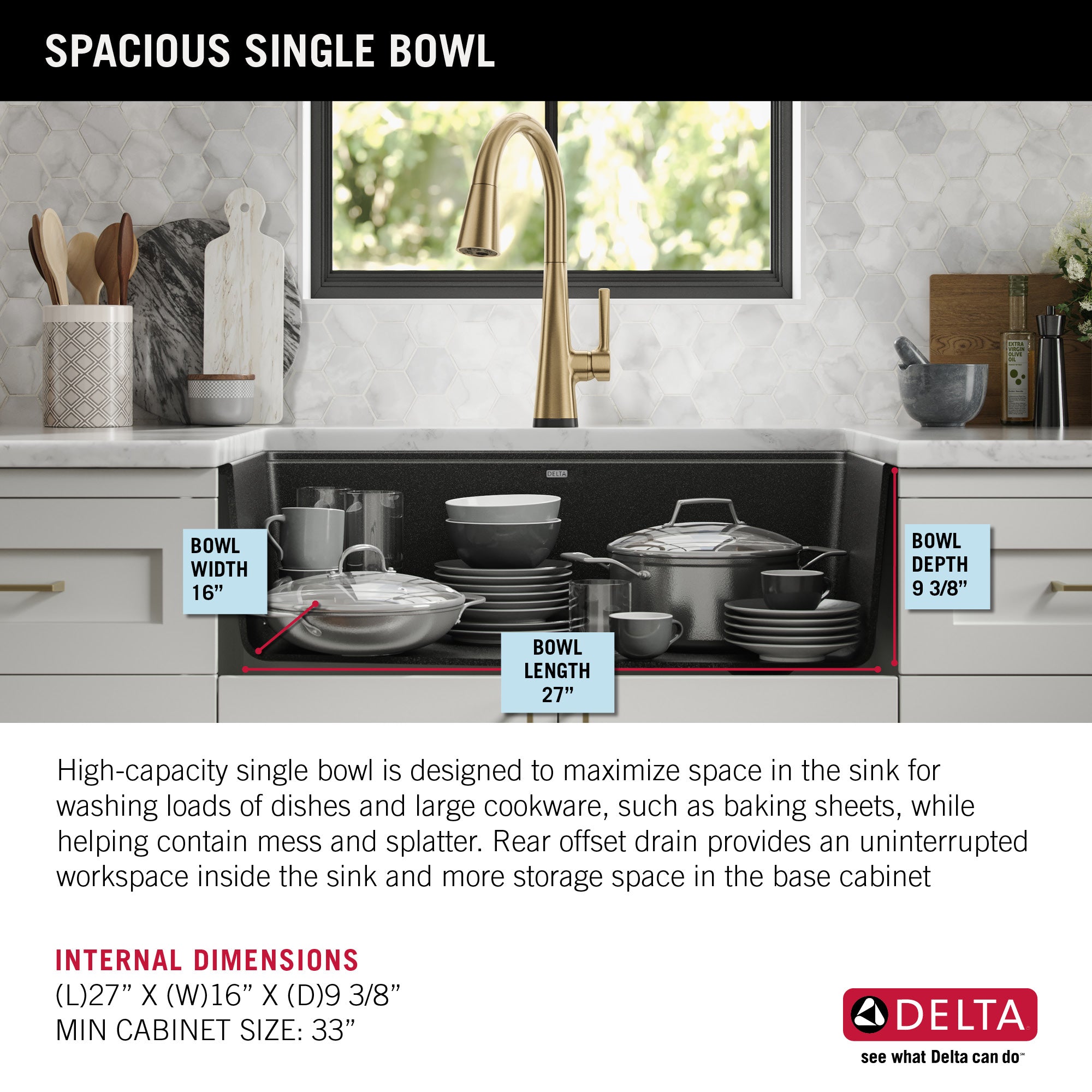 Delta Everest 30 in. Granite Composite Kitchen Sink Undermount Single Bowl