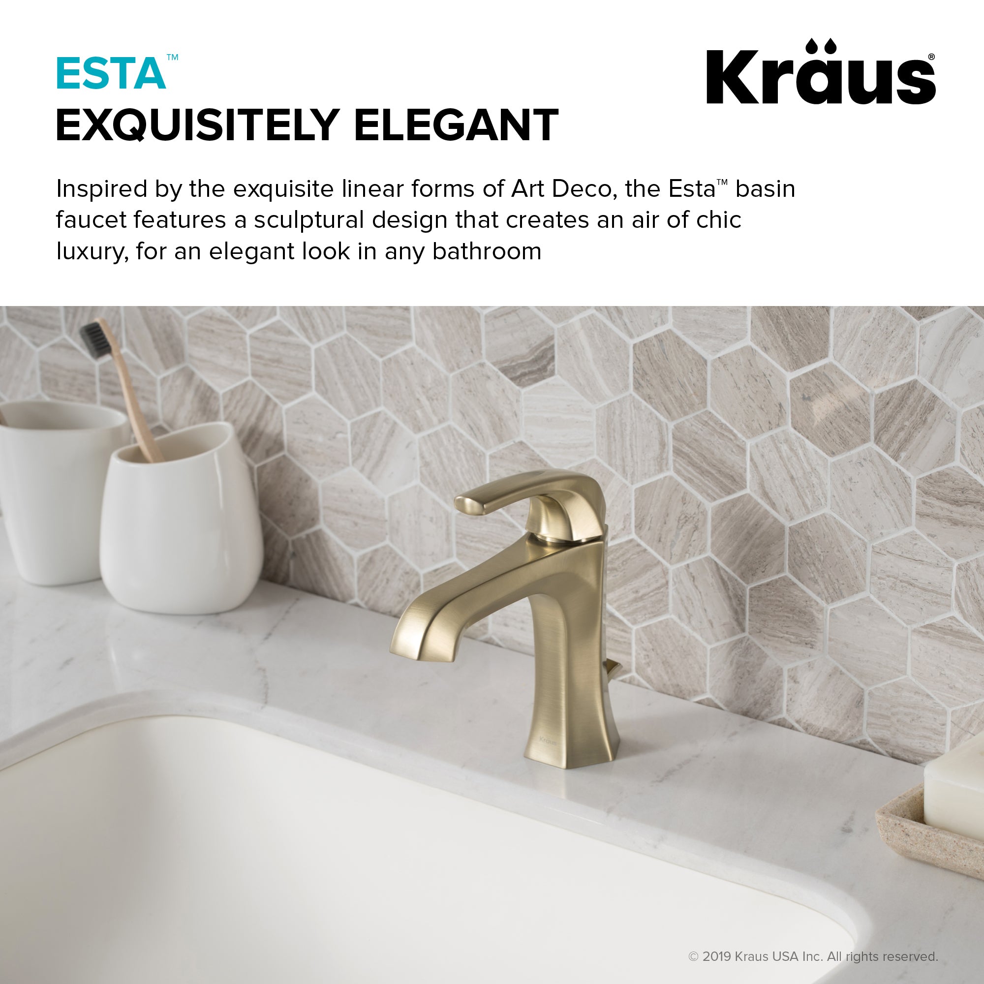 Esta Single Handle Bathroom Faucet with Lift Rod Drain