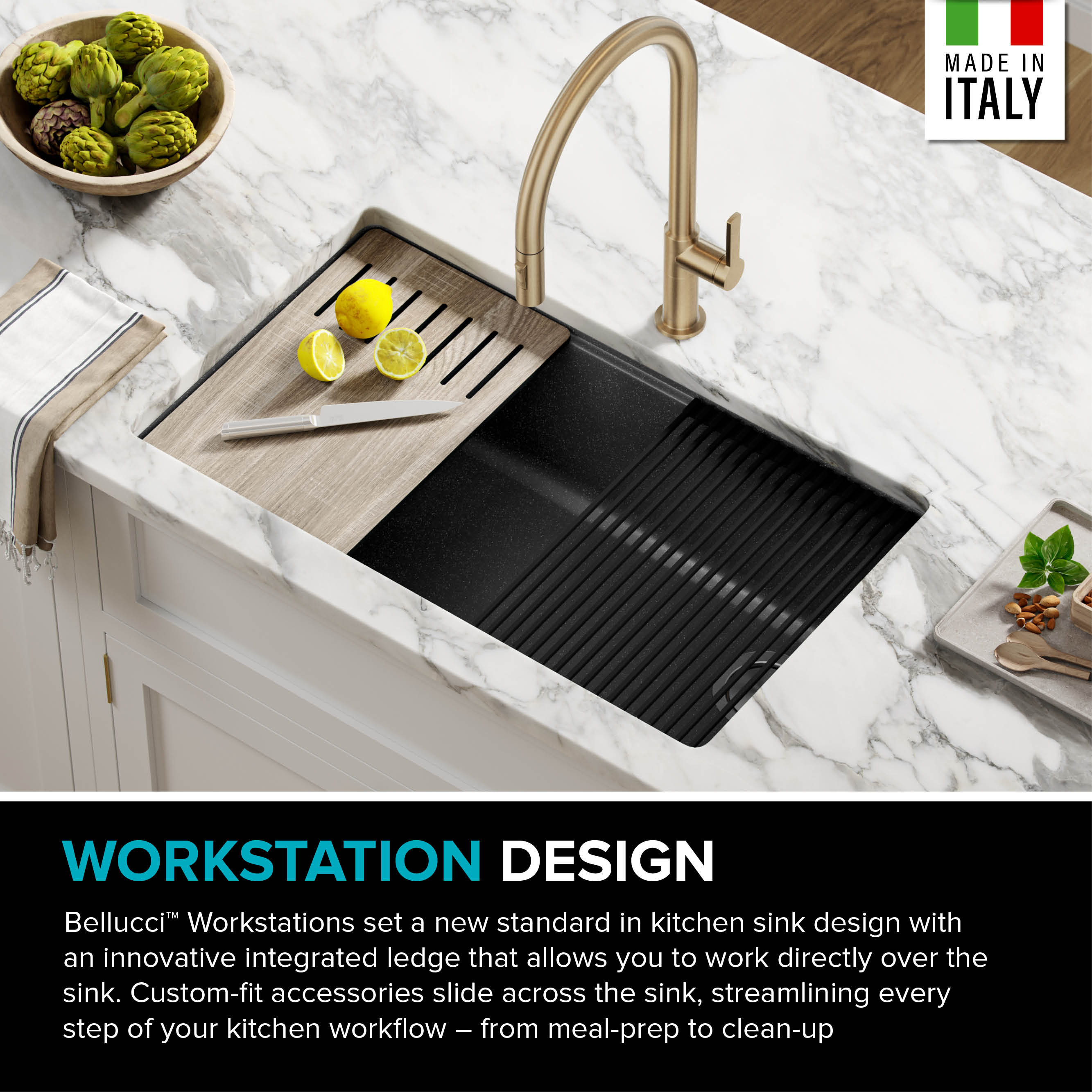 Kraus Workstation 32 in. Granite Composite Kitchen Sink