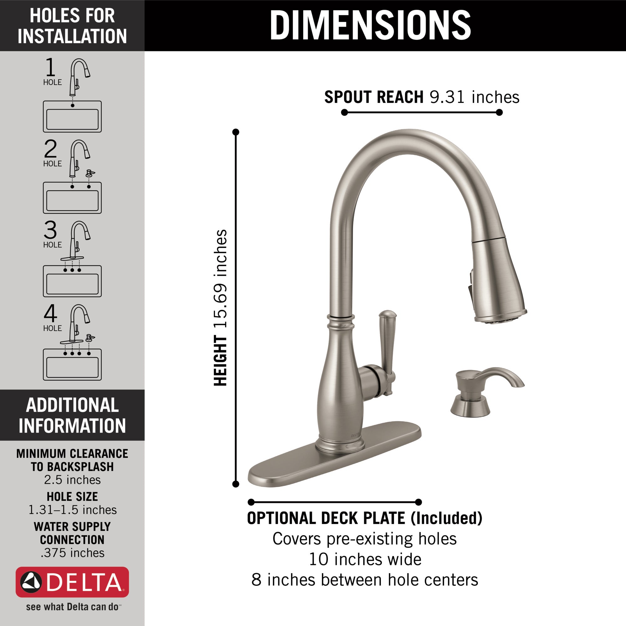 Delta Charmaine Pulldown Kitchen Faucet Certified Refurbished