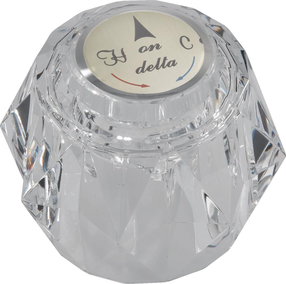 Delta Clear Knob Handle with Button and Screw Certified Refurbished