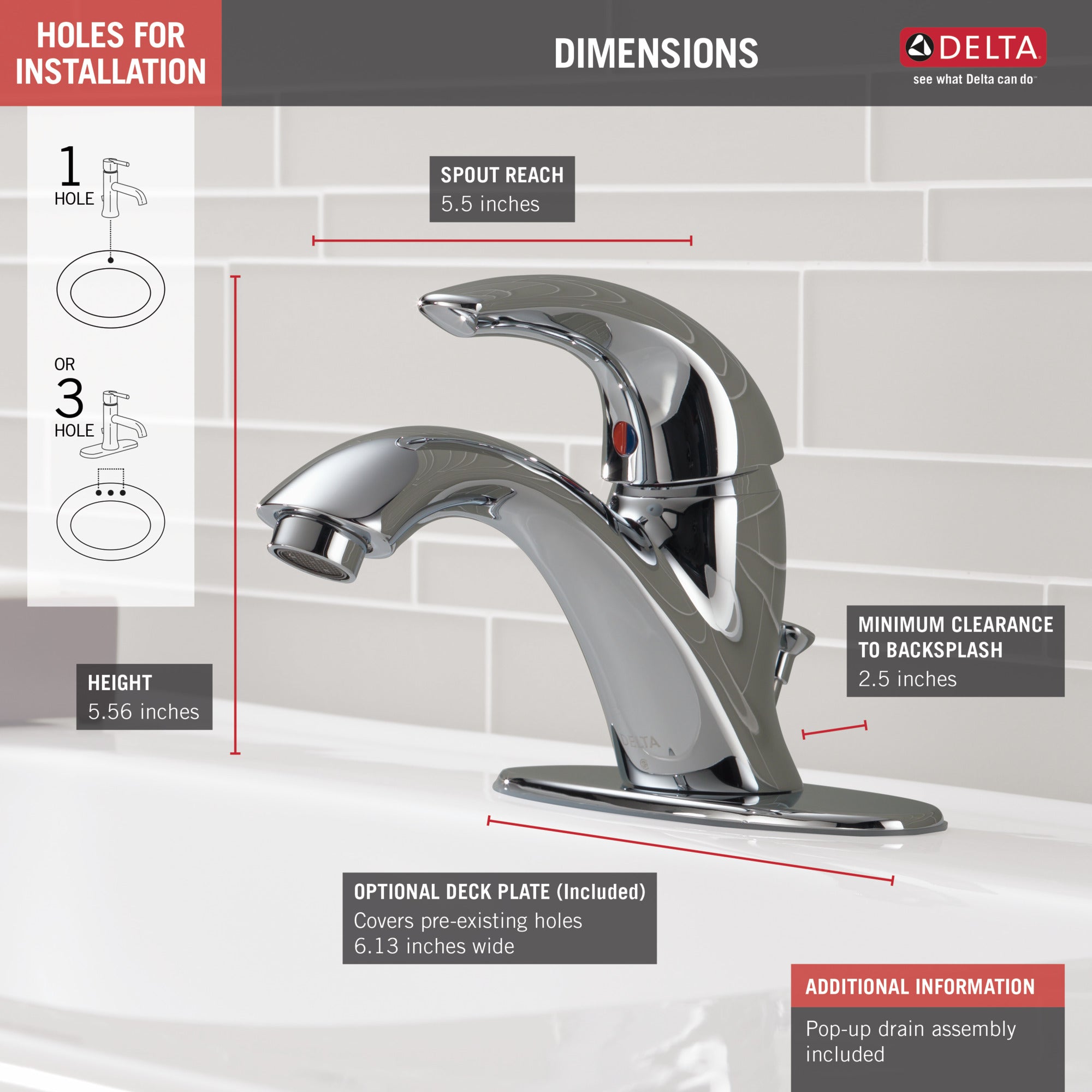 Delta Classic Single Handle Bathroom Faucet