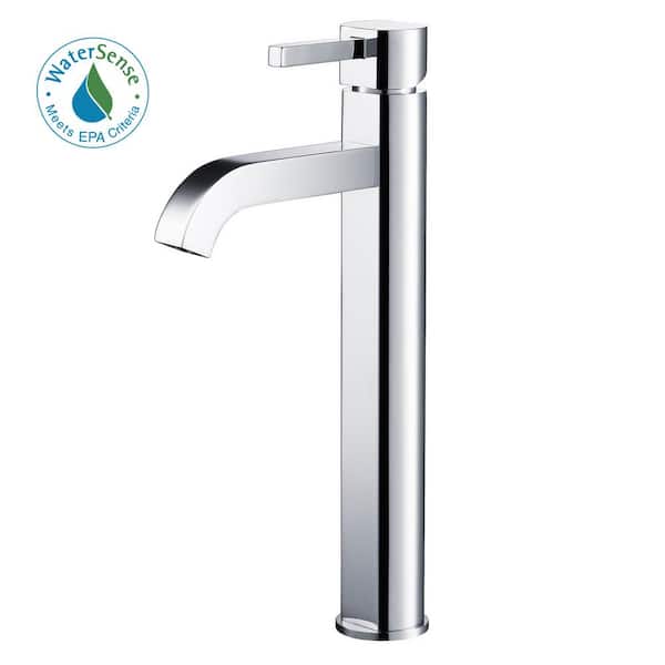 Kraus Sheven Chrome Vessel 1-Handle WaterSense Bathroom Sink Faucet