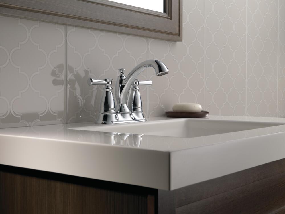 Delta Linden 2 Handle Centerset Bathroom Sink Faucet Tract Pack Certified Refurbished