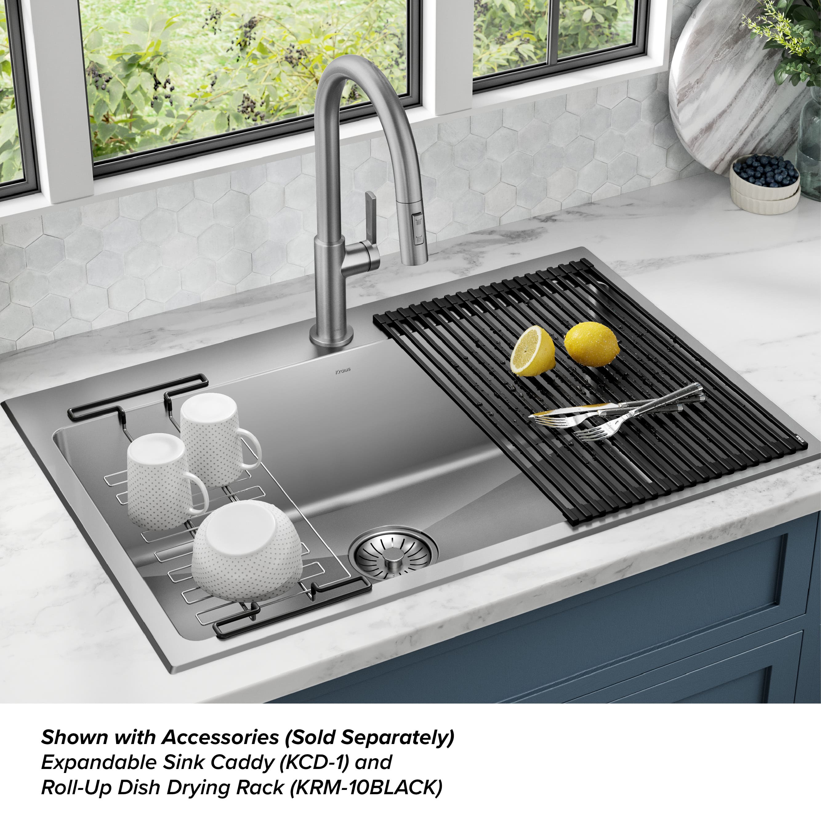 Kraus Standart PRO 33 in. Drop-In / Undermount 18-Gauge Stainless Steel Single Bowl Kitchen Sink and Pull-Down Faucet