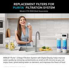 KRAUS Replacement Filter Cartridges for Purita 2-Stage Under-Sink Water Filtration System with Carbon Block and Polypropylene Filters (Set of 2)
