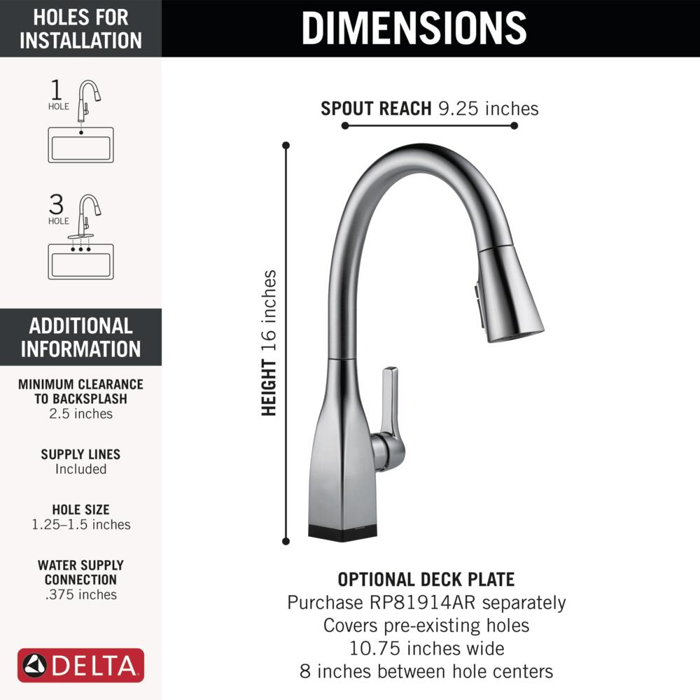 Delta Mateo Single Handle Pull-Down Kitchen Faucet with Touch2O