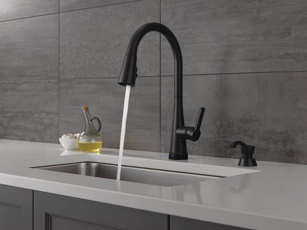 Delta Greydon Pulldown Kitchen Faucet Single Handle with Soap Dispenser Certified Refurbished